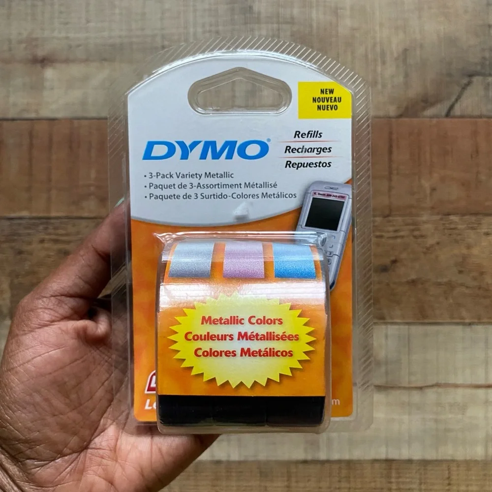 Dymo Metallic Colored Label Refils 3 ct